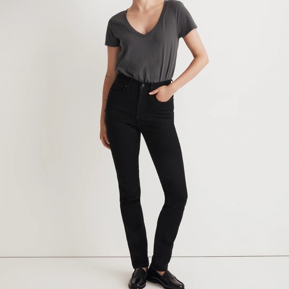 Madewell Tall Stovepipe Jeans in Black Rinse Wash Size 23 T New With Tags!